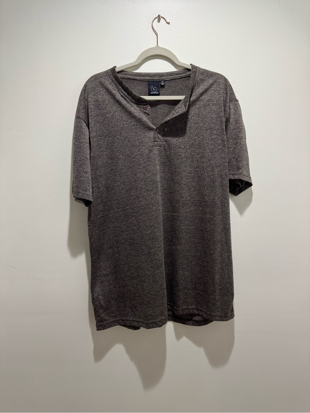 burnside Charcoal Short-Sleeve Henley Tee